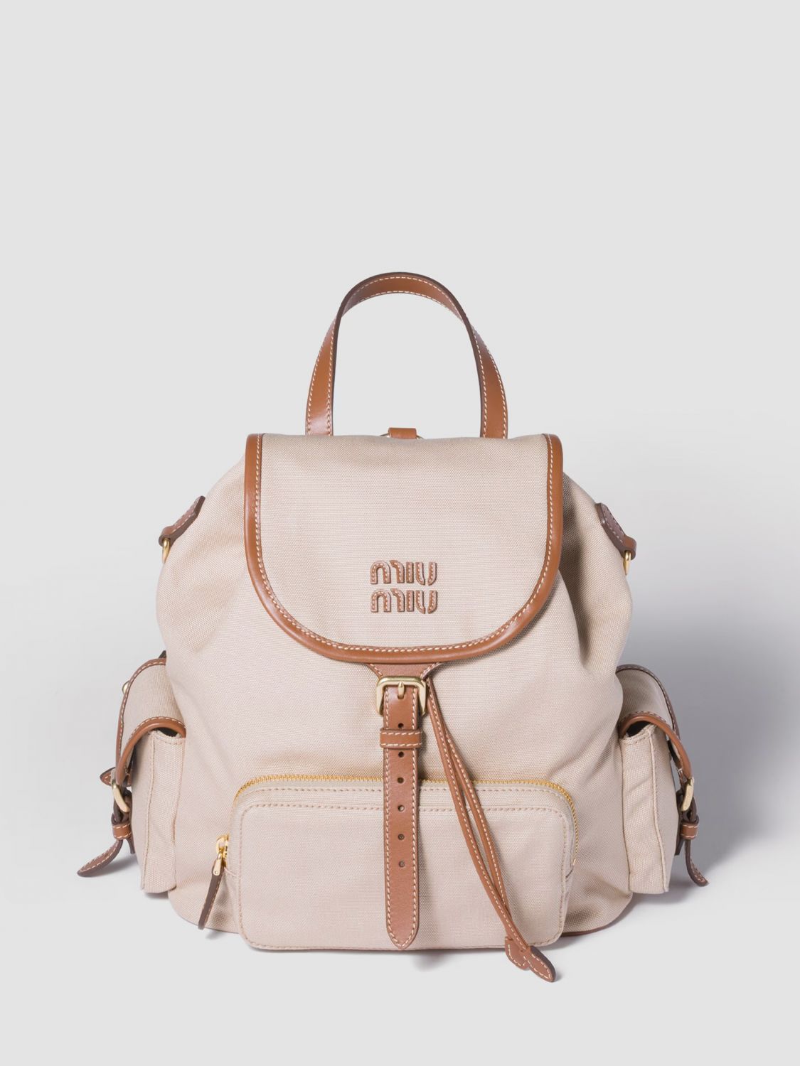 Miu Miu Backpack Woman Beige MIU MIU