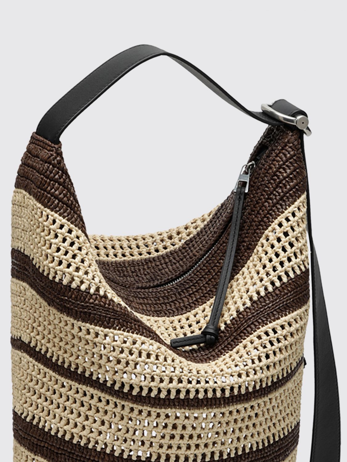 Loewe Loop Striped Crochet Raffia Crossbody Bag LOEWE