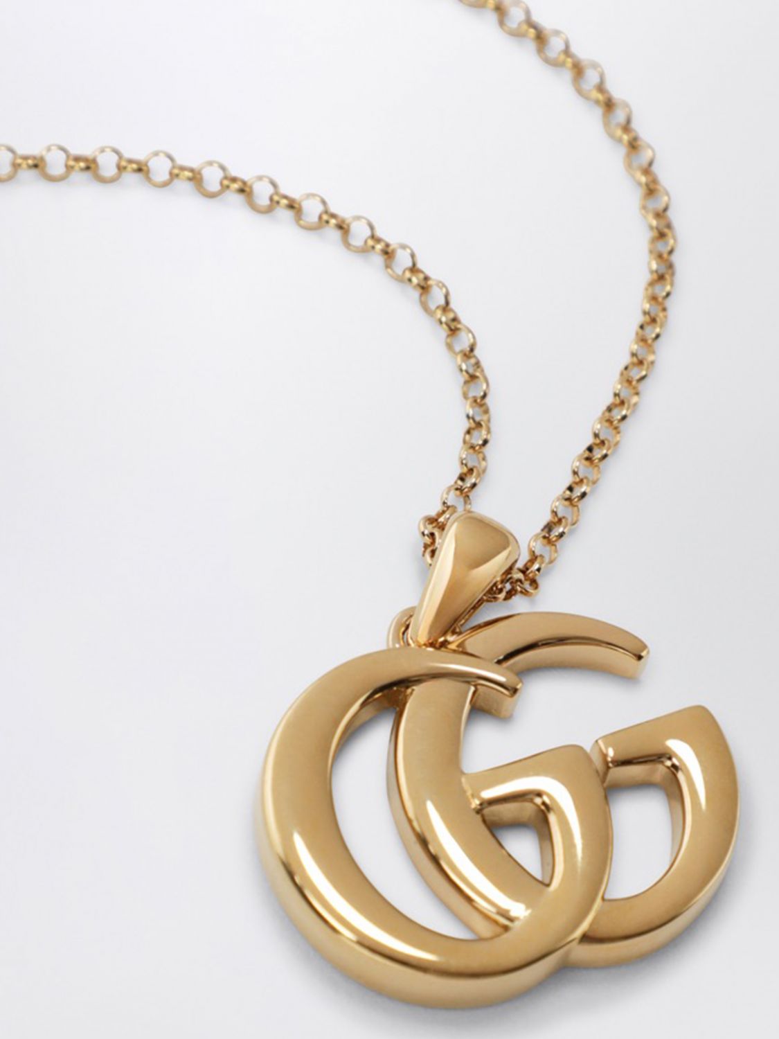 Gucci Women Gucci Gg Marmont Gold-Finish Metal Necklace With Pendant GUCCI