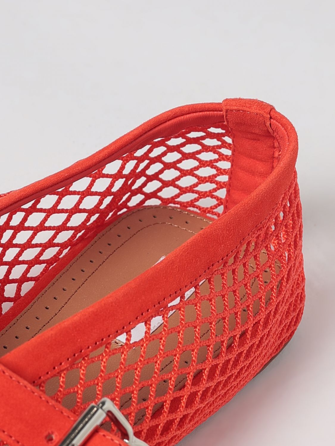 AlaiA Women Mary Jane Ballet Flats Alaia In Mesh Nylon With Strap And Suede Toe ALAIA