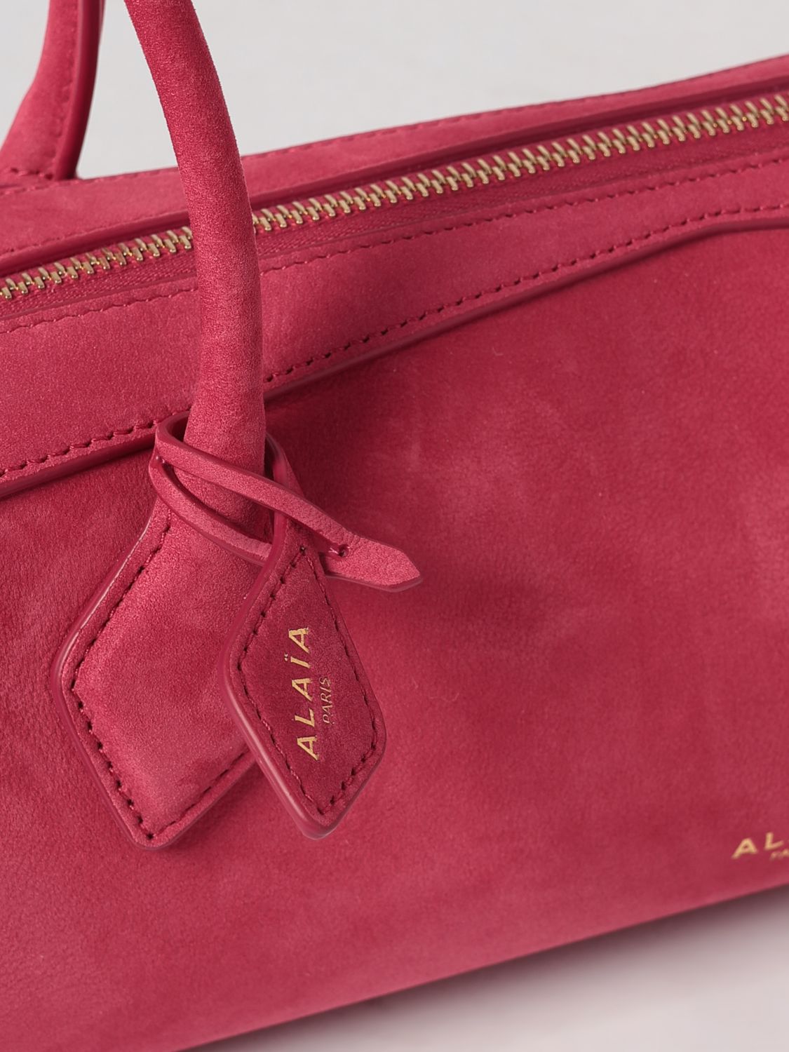 Alai�A Women Alaia Medium Le Teckel Calfskin Leather And Nubuck Shoulder Bag ALAIA