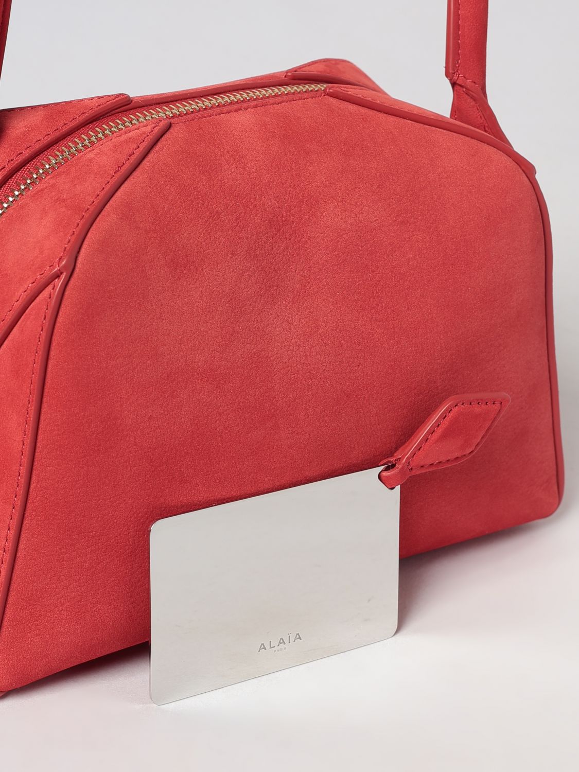 Alai�A Women Alaia Small Le Bouledogue Calfskin Leather And Nubuck Bowling Bag ALAIA