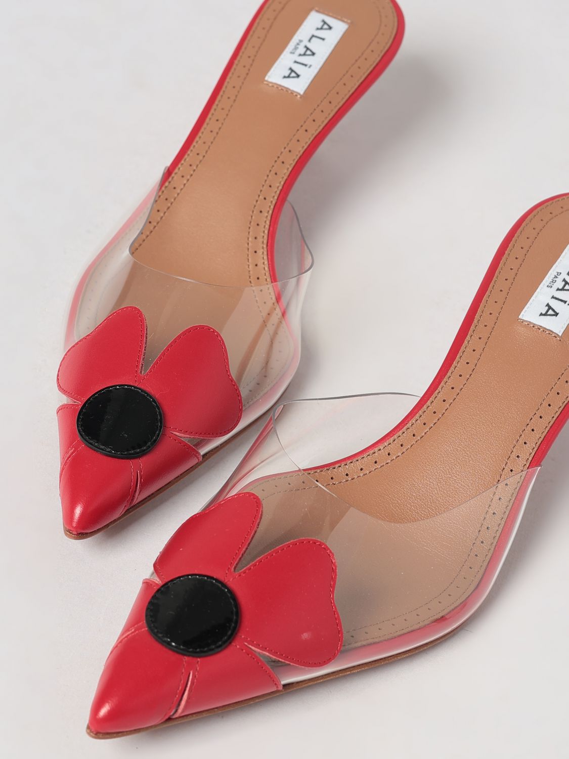 AlaiA Women Bloom Floral Print Pvc And Leather Mules Alaia With Medium Heel ALAIA