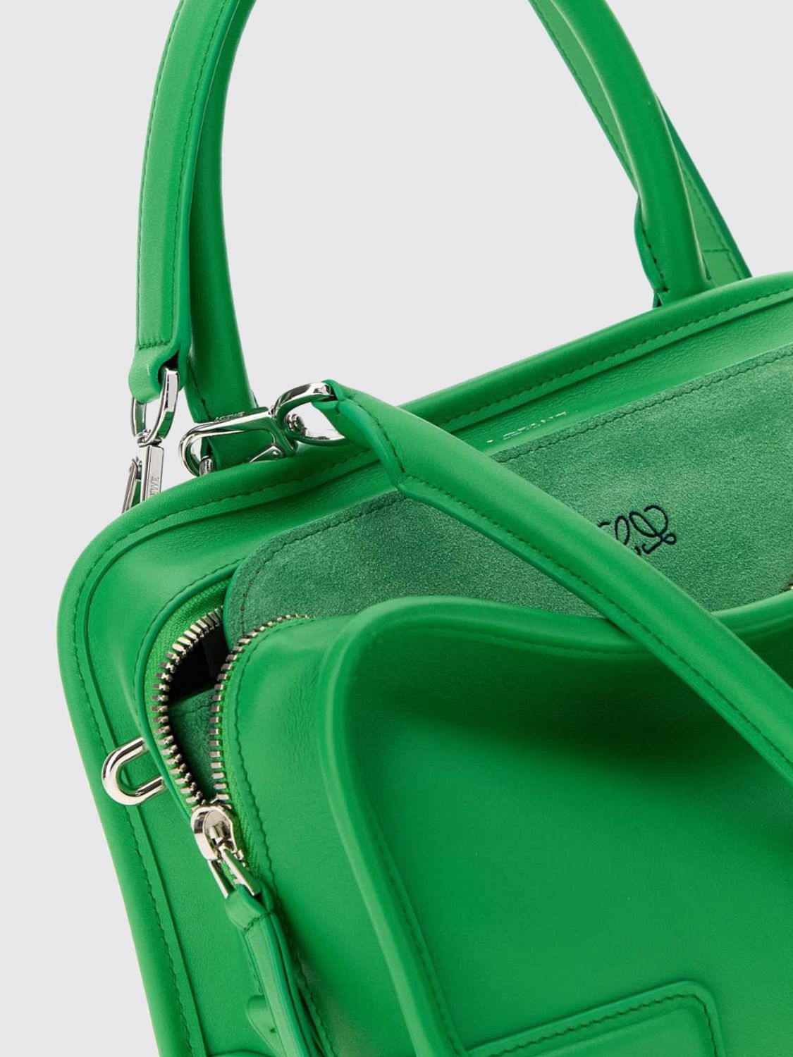 Loewe Women Loewe Small Amazona Calfskin Leather Handbag With Embossed Logo LOEWE