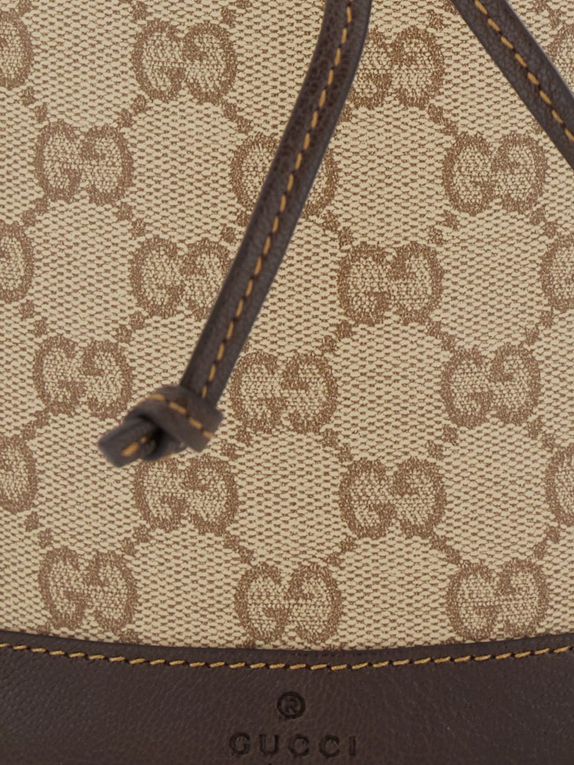 Gucci Women Gucci Mini Bucket Bag In Gg Monogram Fabric With Drawstring Closure GUCCI