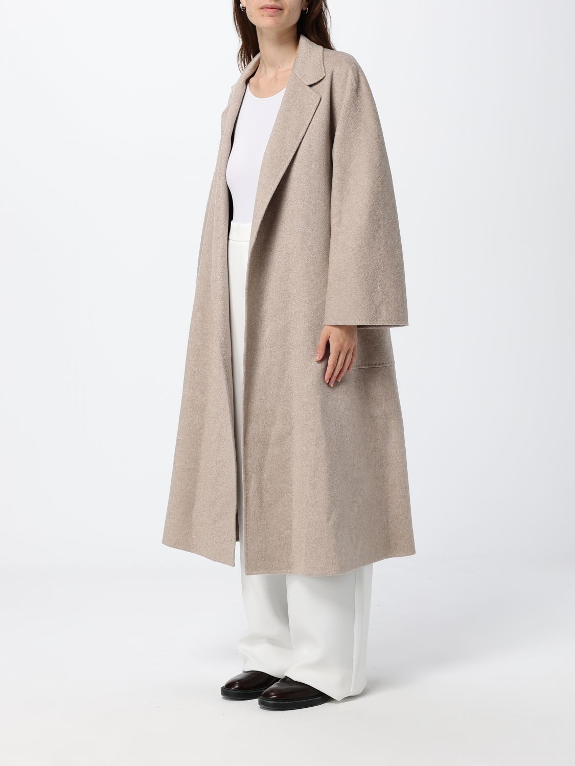 Max Mara Women Ludmilla Long Cashmere Belted Robe Coat Max Mara MAX MARA