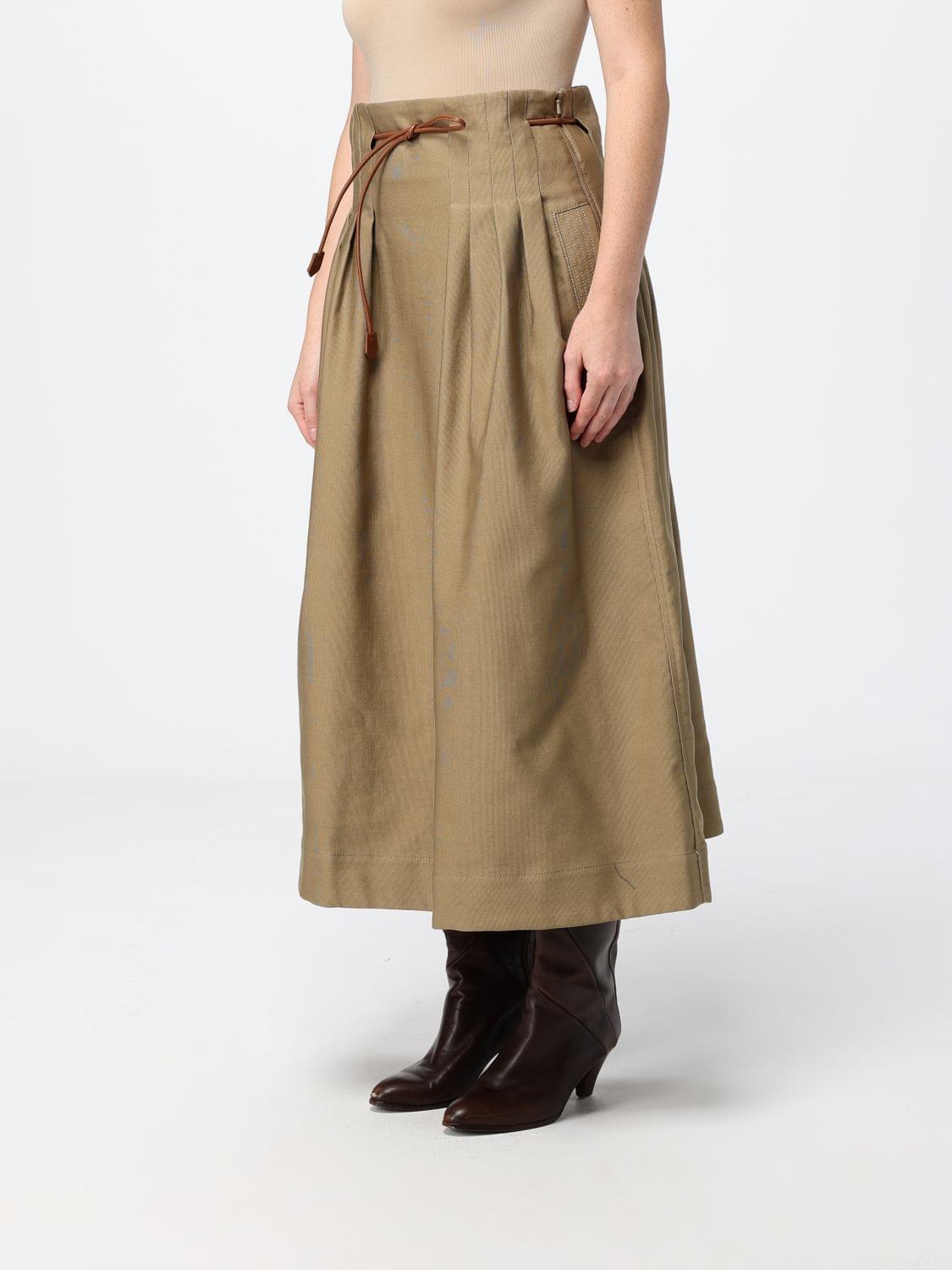 Max Mara Women A-Line High-Waisted Midi Cotton Skirt Max Mara With Drawstring MAX MARA