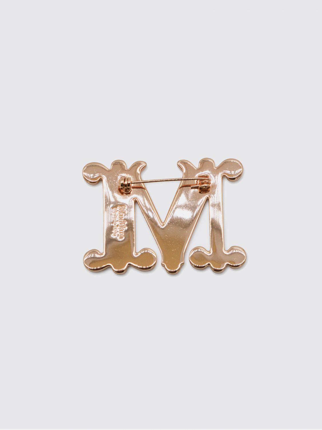 Max Mara Women Crystal-Embellished Monogramme Brooch Max Mara In Metal MAX MARA