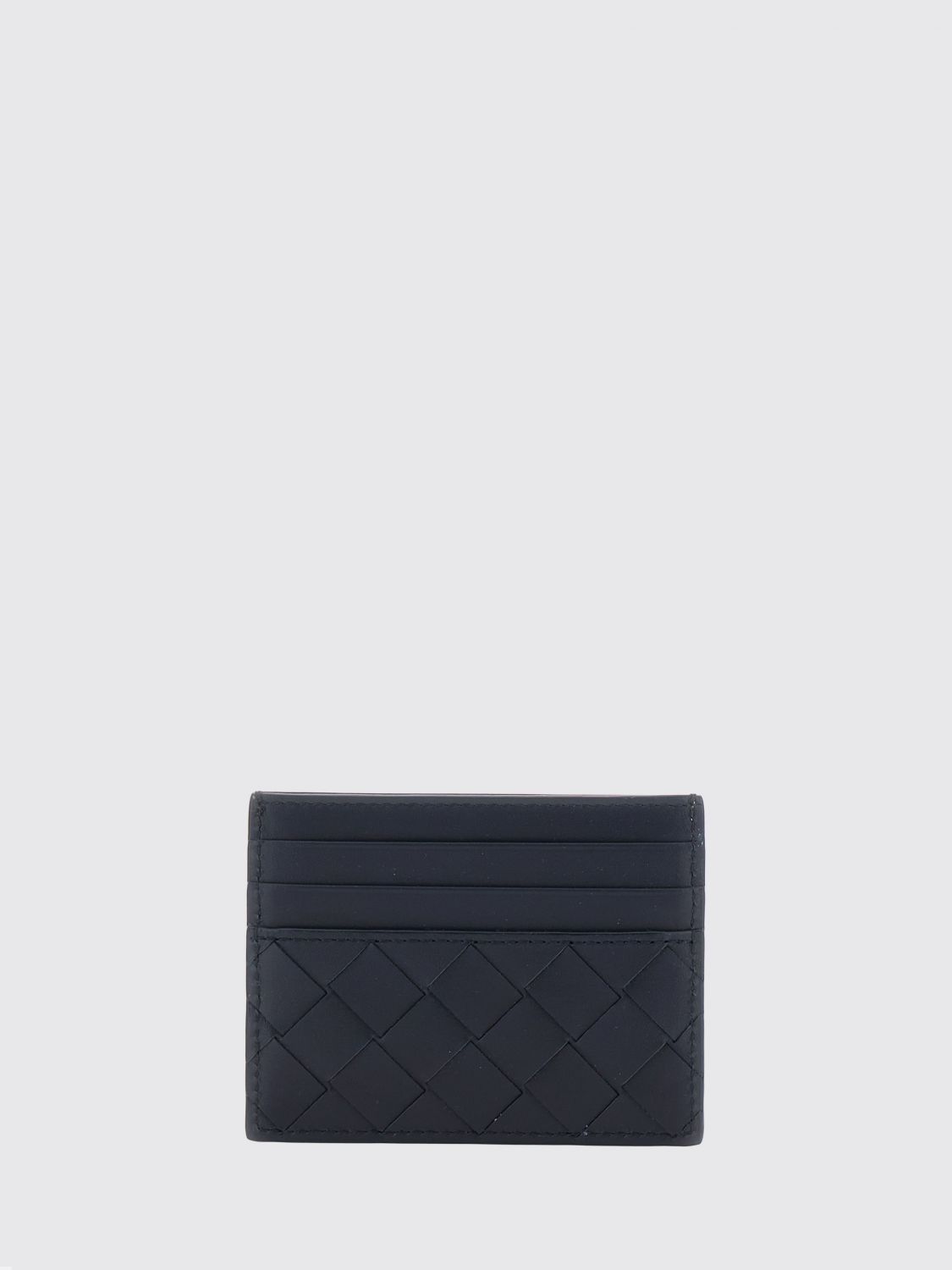 Bottega Veneta Men Bottega Veneta Woven Calfskin Flat Card Holder BOTTEGA VENETA