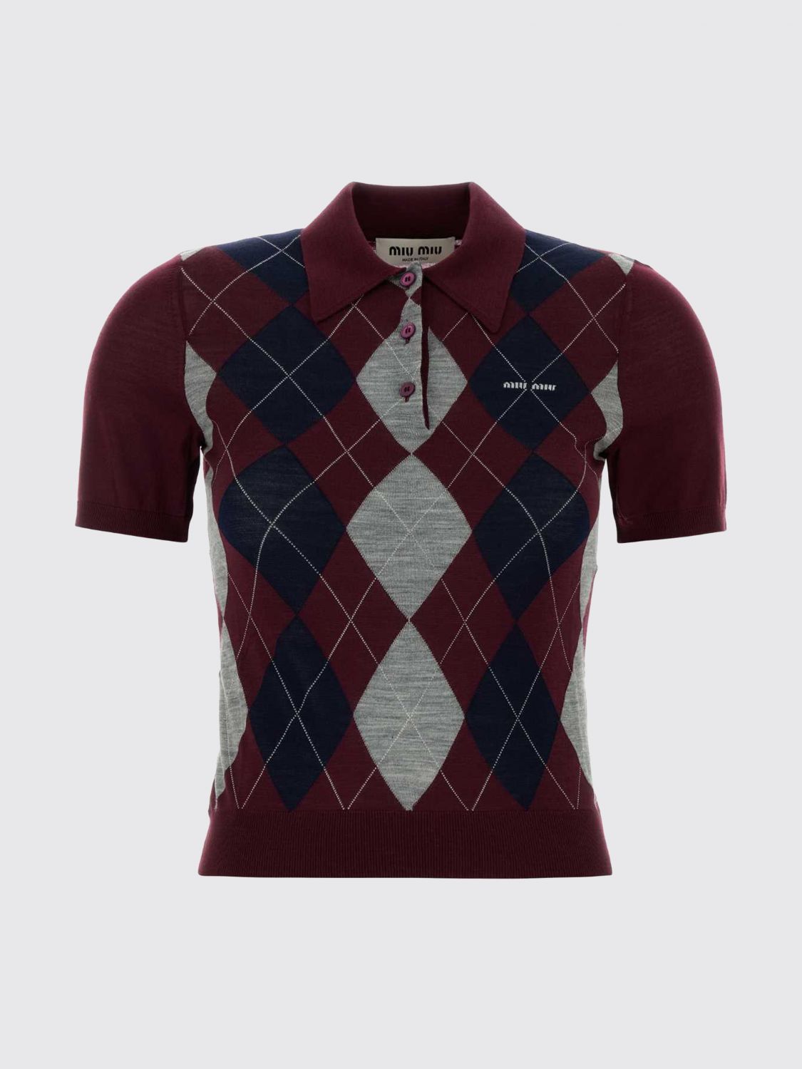 Miu Miu Polo Shirt Woman Burgundy MIU MIU