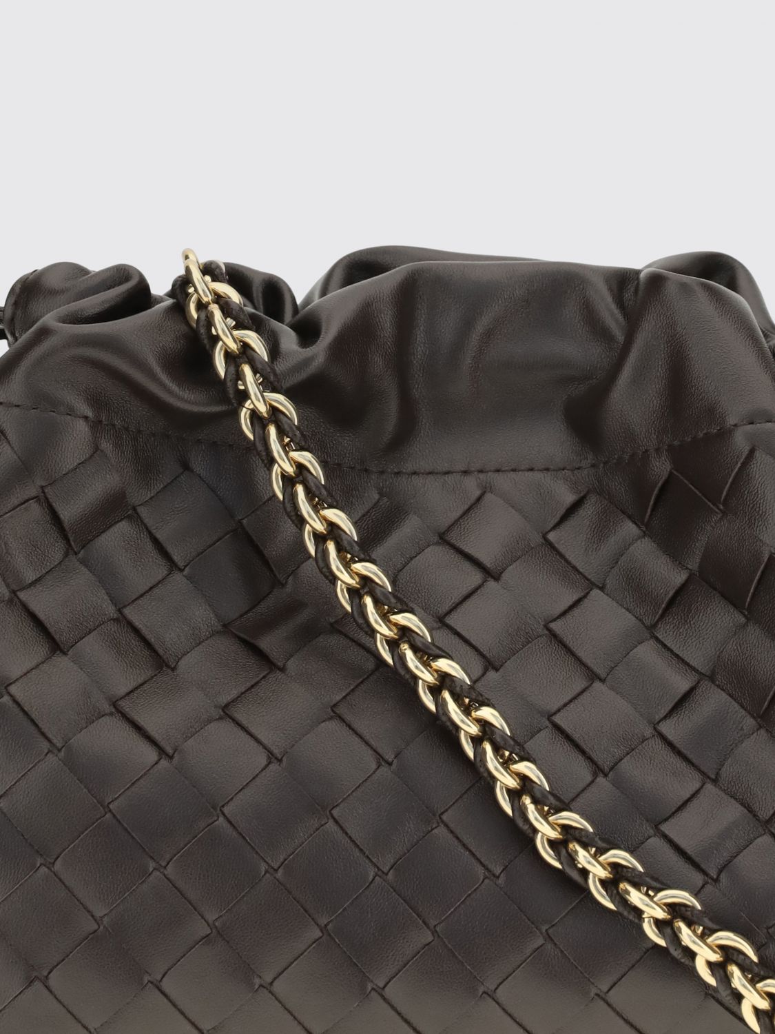 Bottega Veneta Women Bottega Veneta Dustbag Notte Woven Calfskin Leather Bucket Bag BOTTEGA VENETA