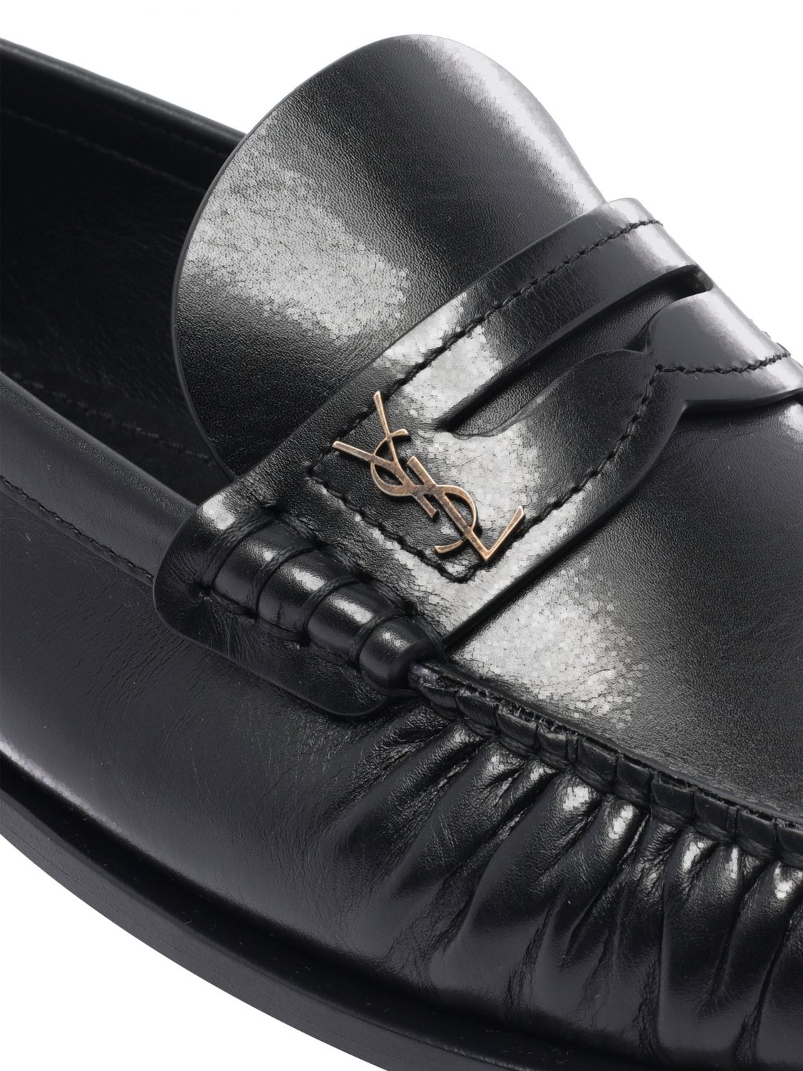 Saint Laurent Women Saint Laurent Penny Loafers In Smooth Calfskin Leather With Ysl Monogram SAINT LAURENT