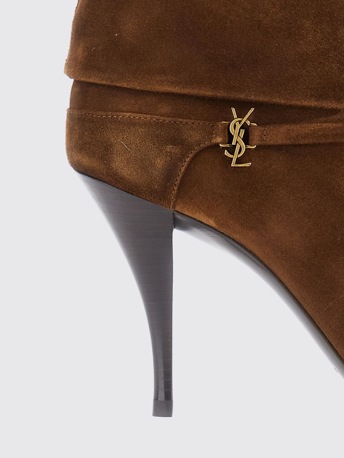 Saint Laurent Women Niki Saint Laurent Suede Ankle Boots With Stiletto Heel And Logo SAINT LAURENT