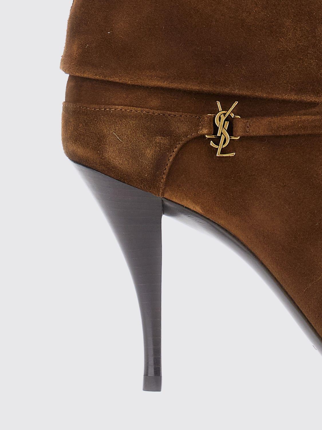 Saint Laurent Women Niki Saint Laurent Suede Ankle Boots With Stiletto Heel And Logo SAINT LAURENT