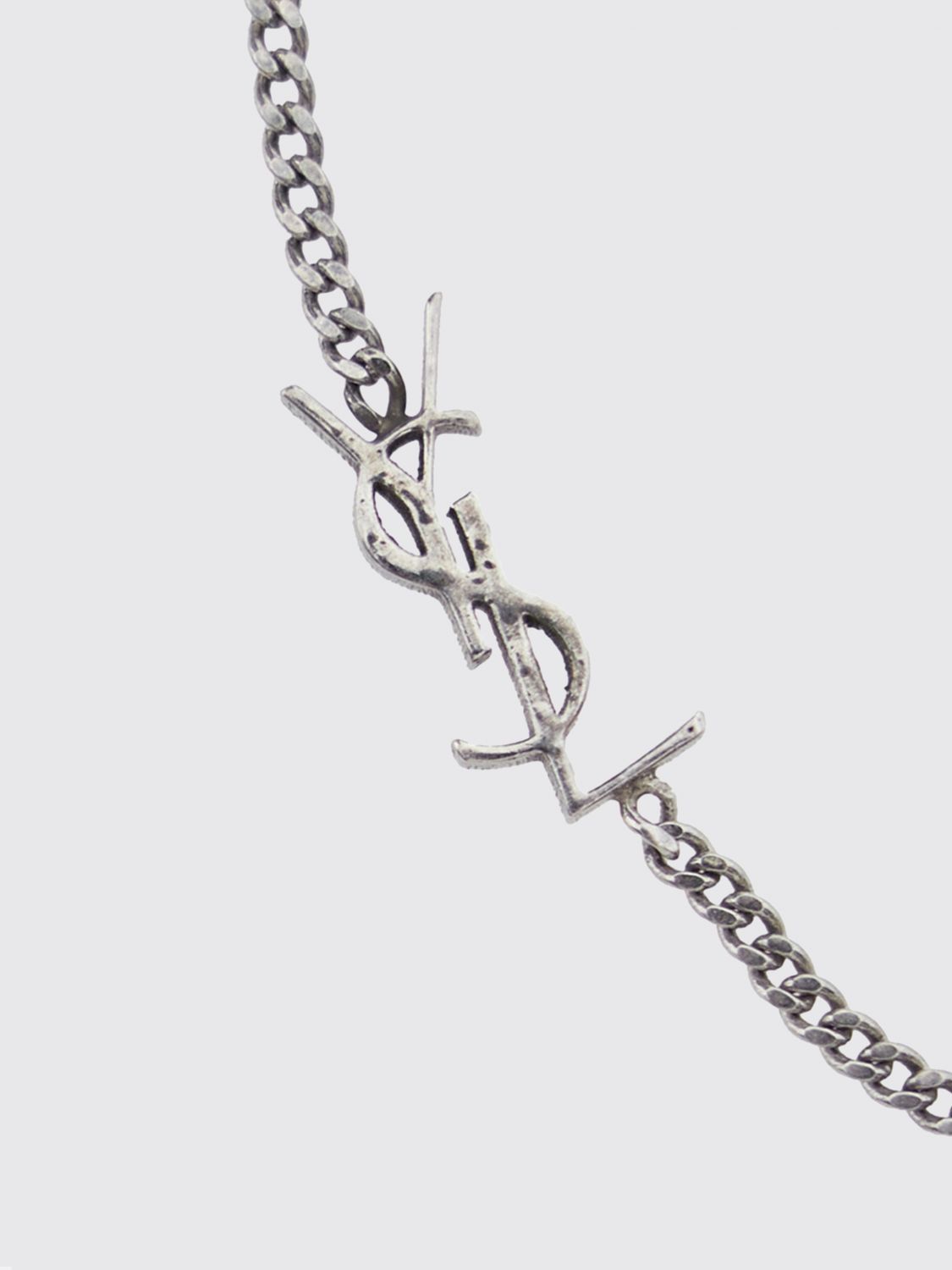 Saint Laurent Men Saint Laurent Ysl Monogram Rhinestone-Embellished Brass Bracelet SAINT LAURENT