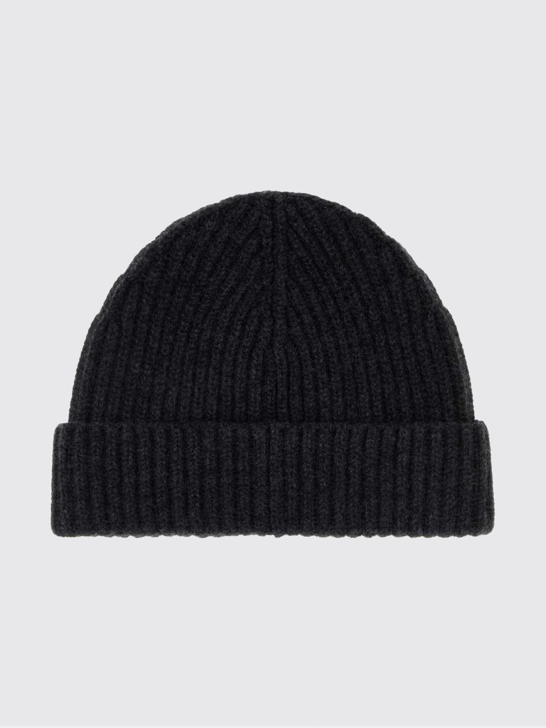 Loewe Women Loewe Ribbed Pure Cashmere Beanie With Cuff And Logo Patch LOEWE