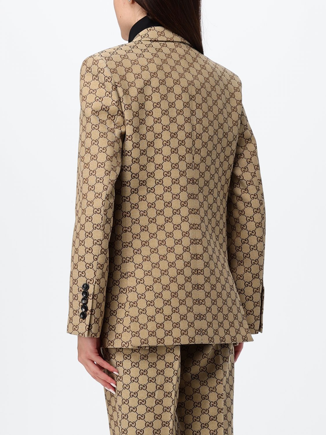 Single-Breasted Slim Fit Blazer Gucci In Cotton-Blend With Gg Monogram GUCCI