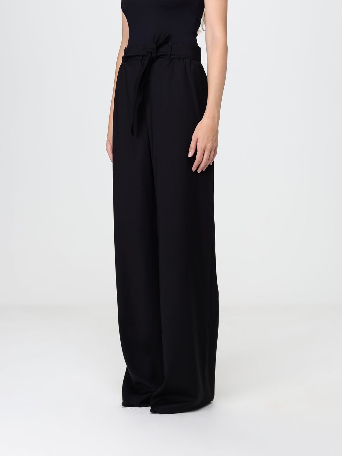 Max Mara Women Max Mara Wide Leg Virgin Wool Trousers With Tie Belt At The Waist MAX MARA