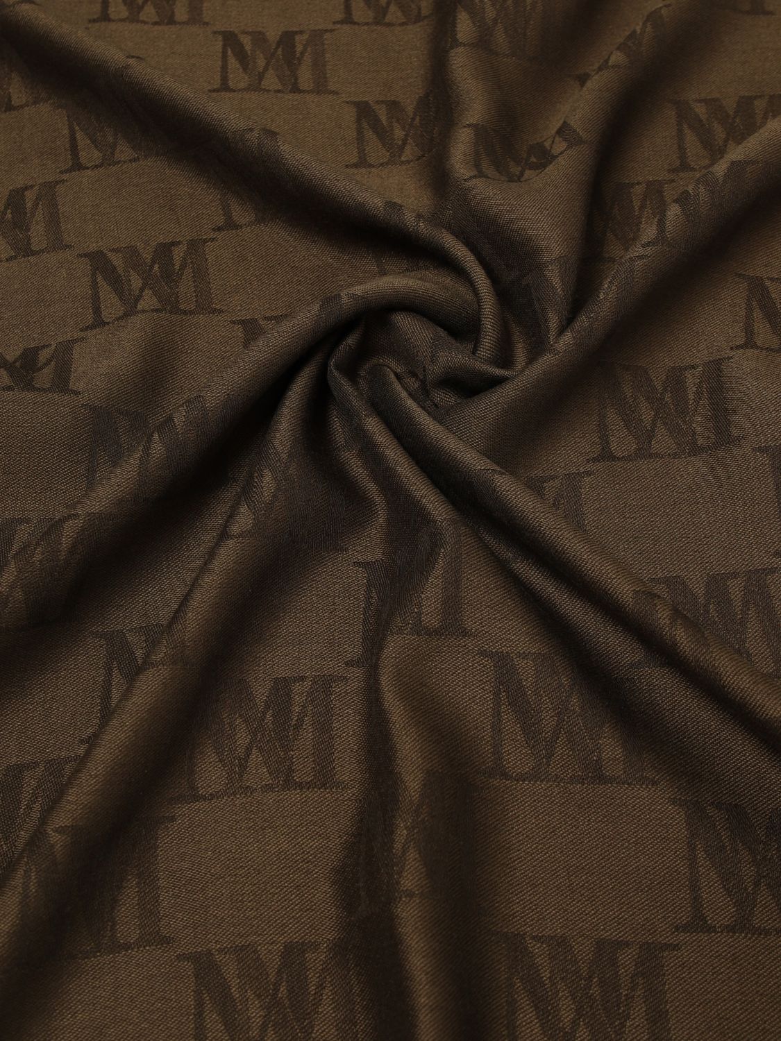 Max Mara Women Jacquard Monogram Wool And Silk Stole Max Mara With Fringes MAX MARA