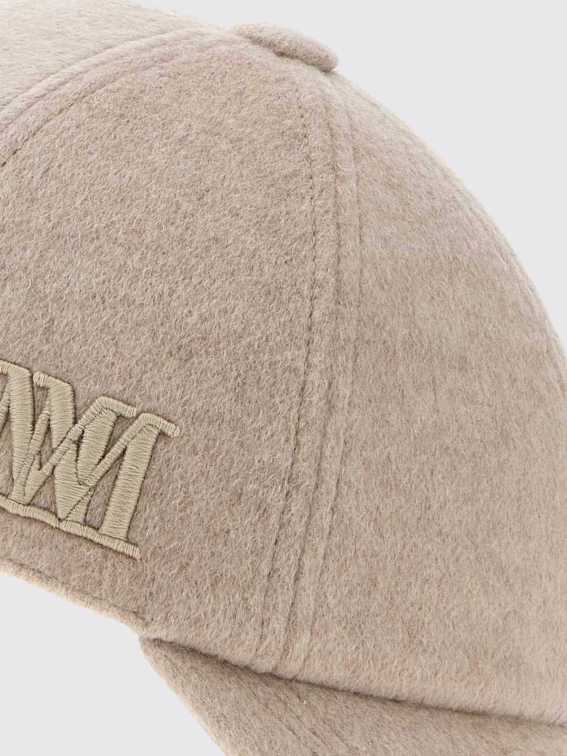 Max Mara Women Max Mara Tonal Embroidered-Logo Cashmere Baseball Cap With Rigid Visor MAX MARA