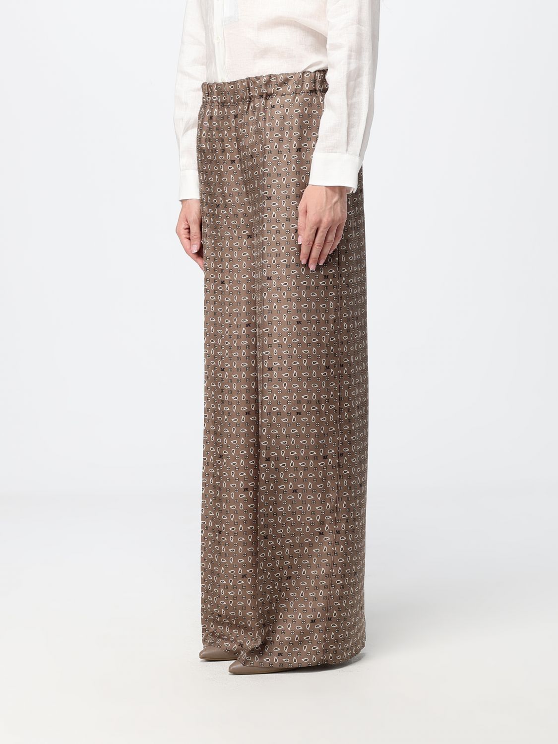 Max Mara Women Max Mara Vischio Silk Palazzo Trousers With Paisley Print MAX MARA