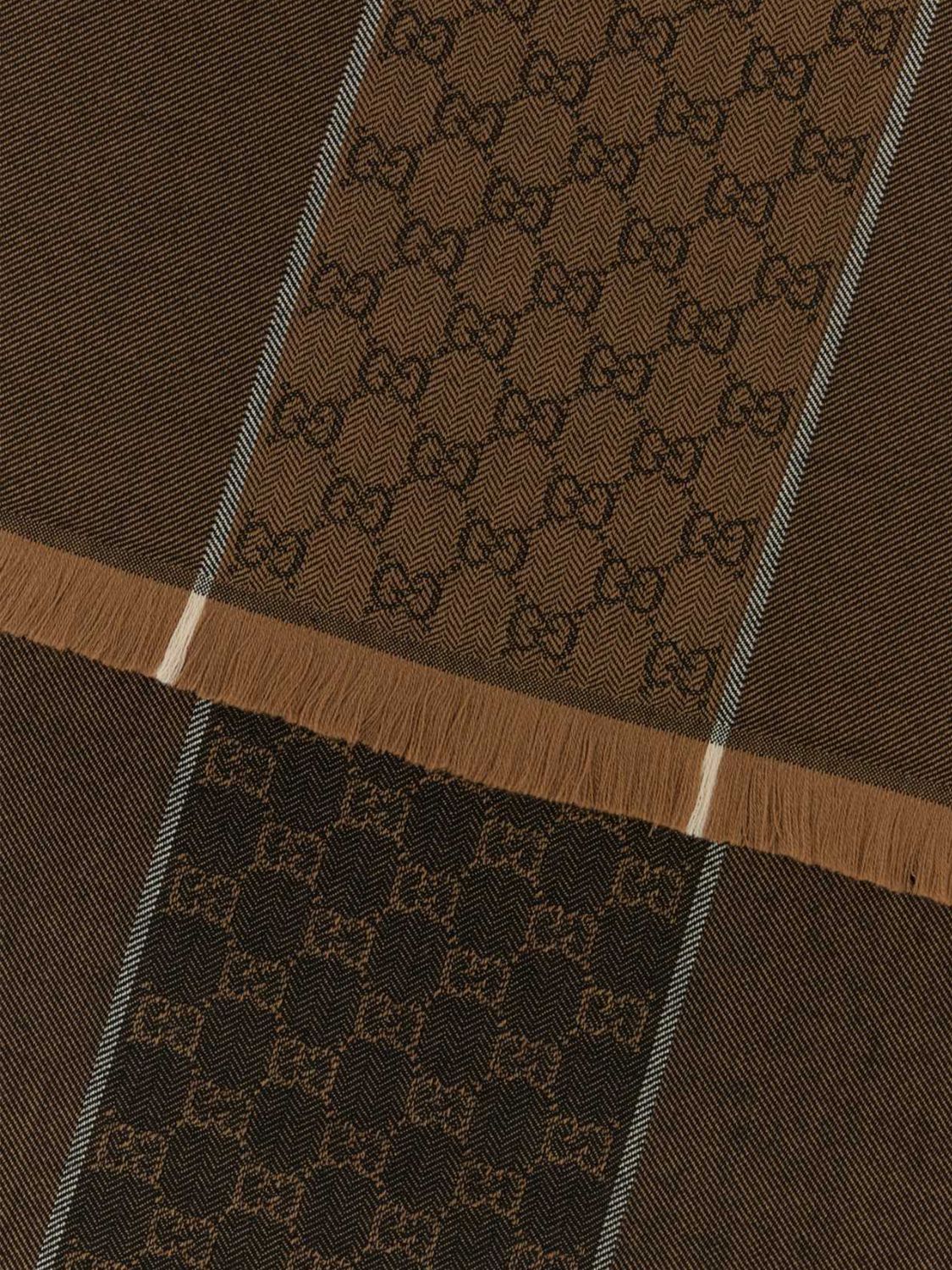 Gucci Men Gucci Double-Faced Jacquard Gg Wool Scarf GUCCI