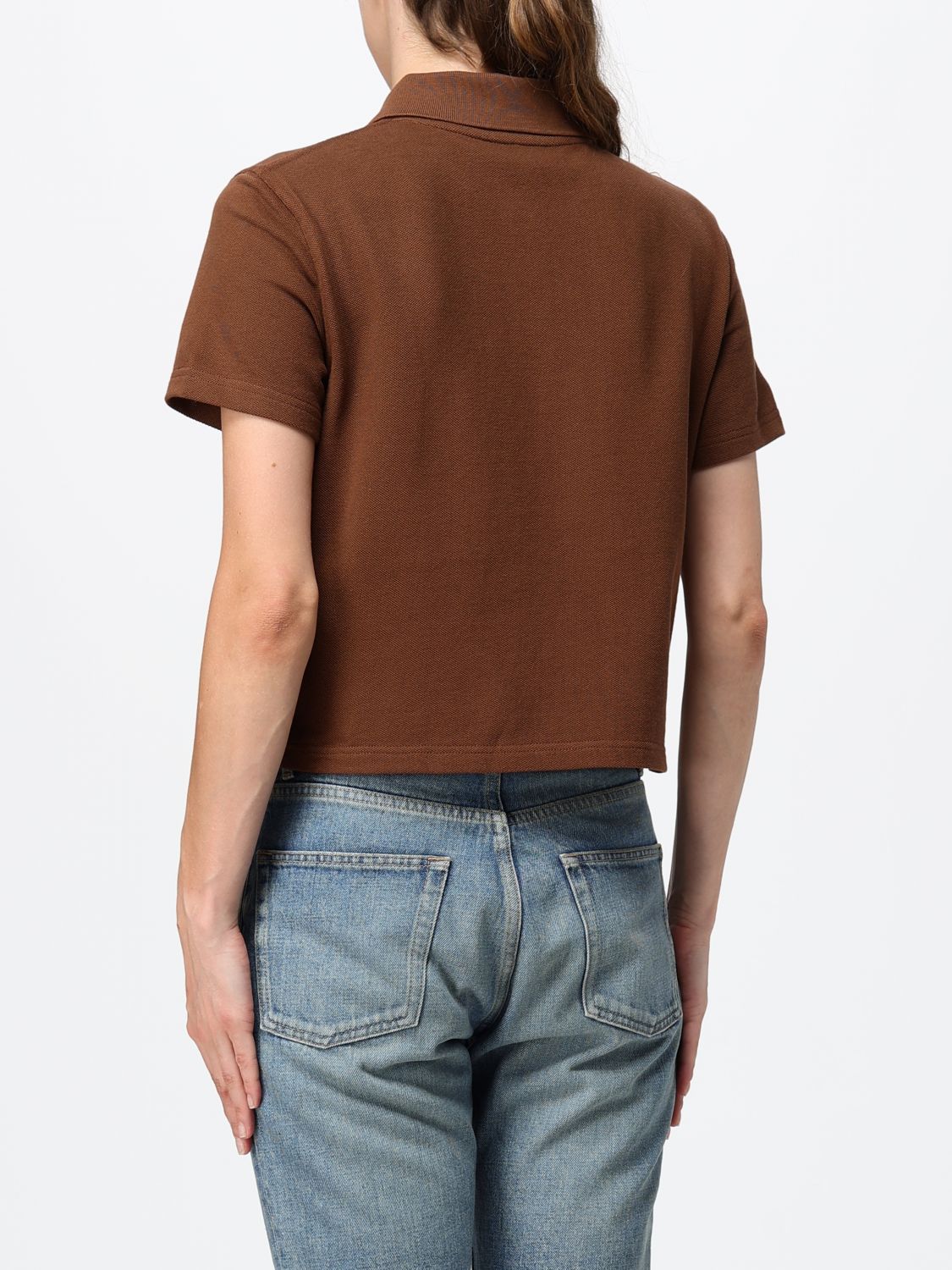 Saint Laurent Polo Shirt Woman Brown SAINT LAURENT