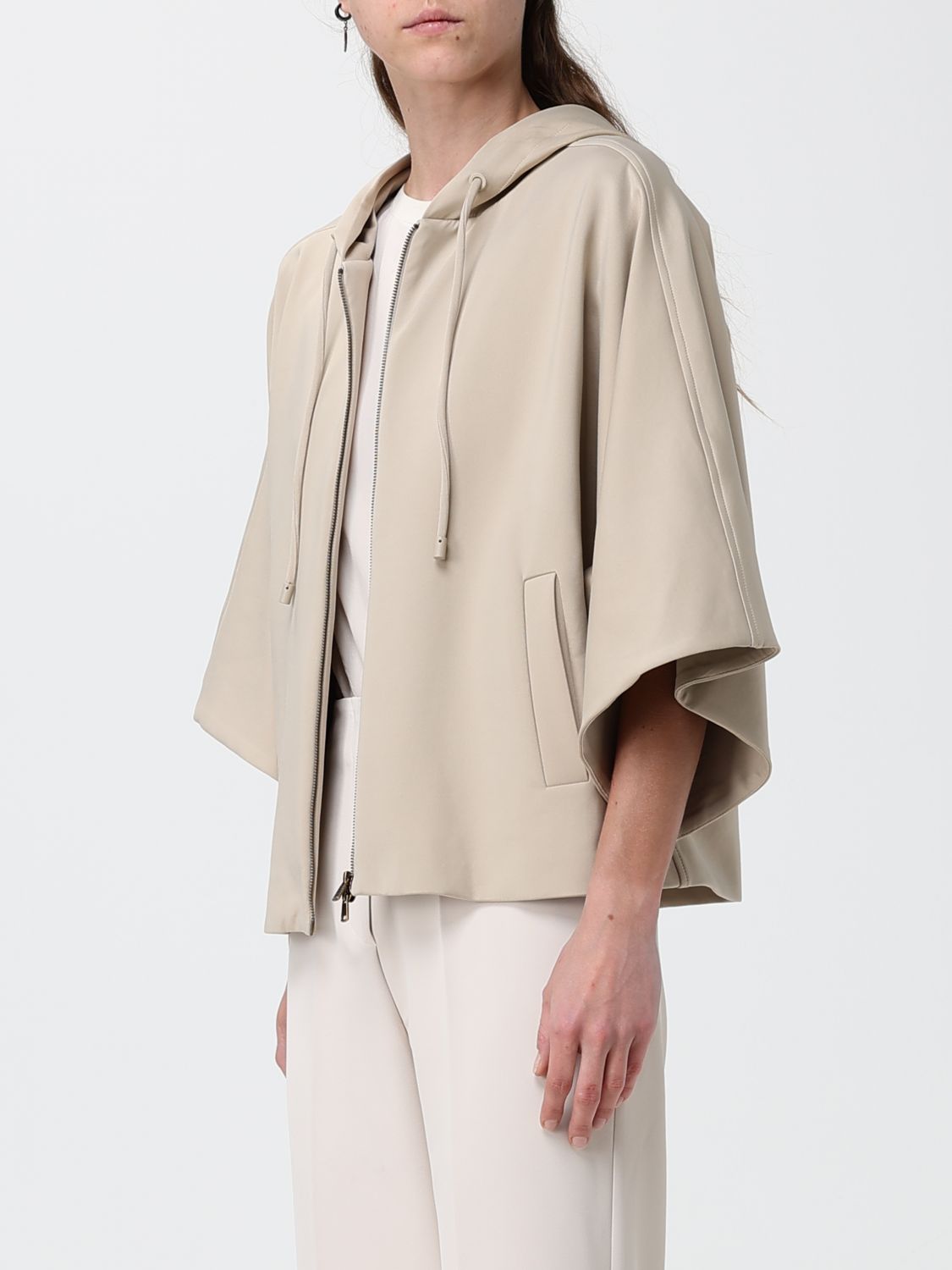 Max Mara Women Zipped Cotton-Blend Hoodie Max Mara With Dropped Shoulders MAX MARA