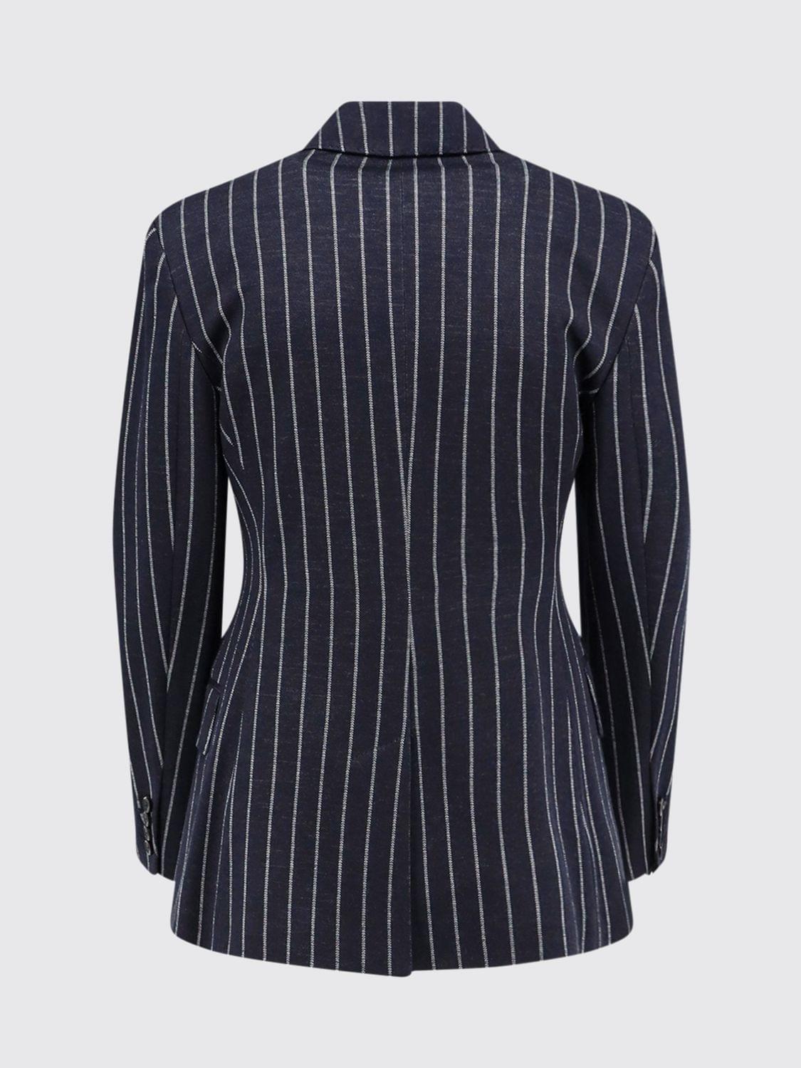 Max Mara Women Pinstripe Double-Breasted Slim Fit Blazer Max Mara In Virgin Wool Blend MAX MARA