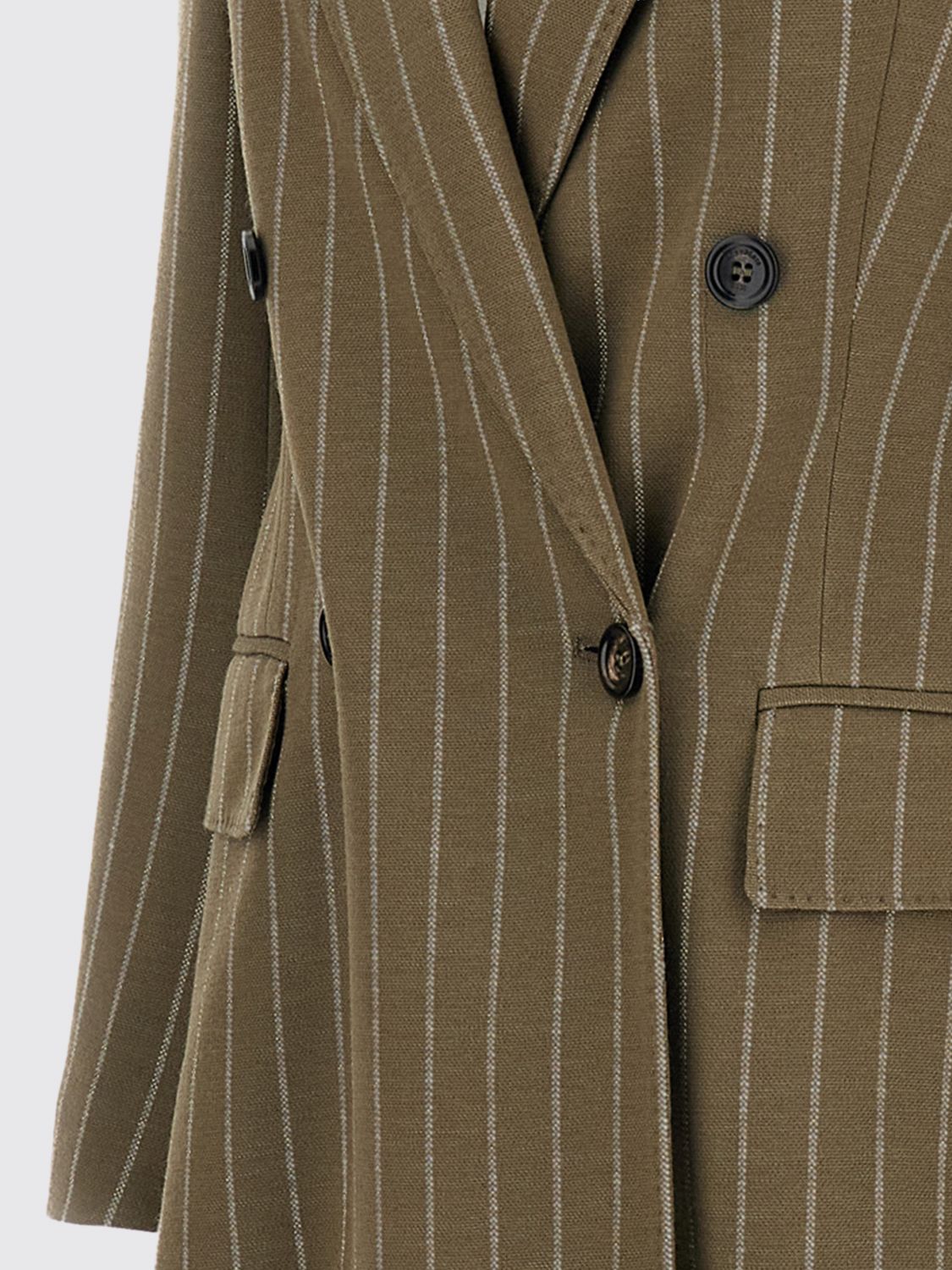 Max Mara Women Pinstripe Double-Breasted Slim Fit Blazer Max Mara In Virgin Wool Blend MAX MARA