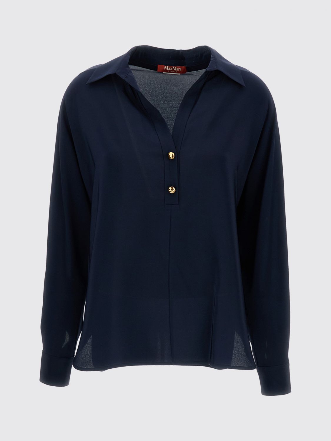 Max Mara Studio Polo Shirt Woman Blue MAX MARA STUDIO
