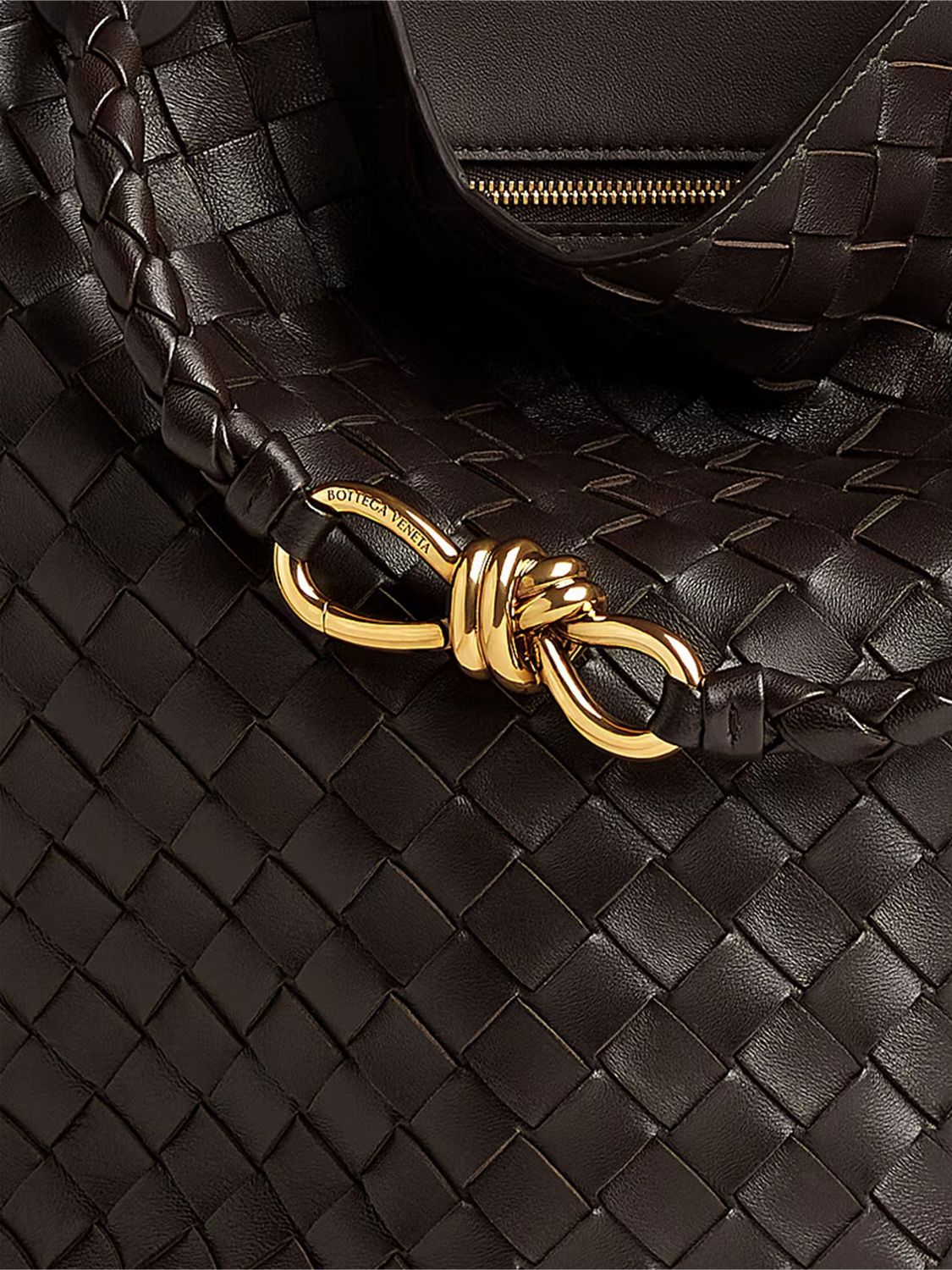 Bottega Veneta Women Andiamo Woven Lambskin Bucket Bag Bottega Veneta With Adjustable Strap BOTTEGA VENETA