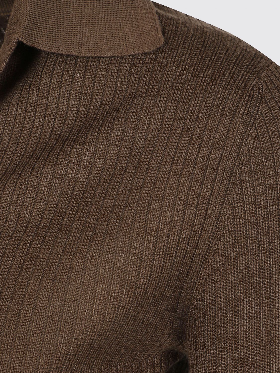 Max Mara Women Max Mara Ribbed Silk And Cashmere Knit Polo With V-Neck And Slim Fit MAX MARA