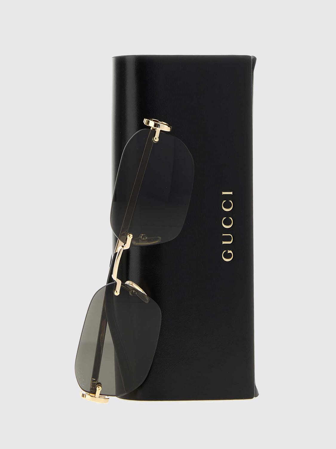Gucci Women Gucci Rectangular Aviator Metal Sunglasses With Gg Logo GUCCI