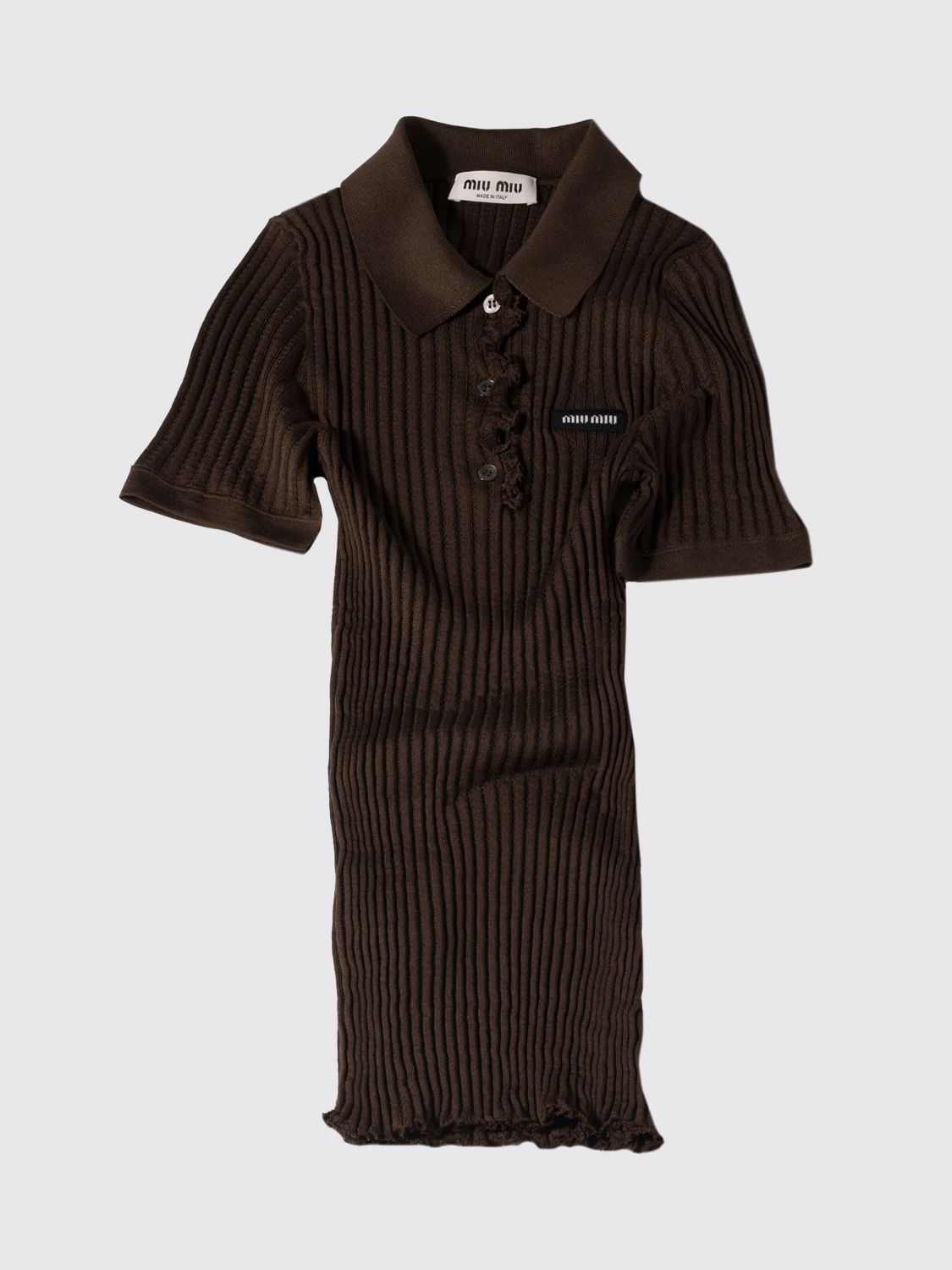 Miu Miu Polo Shirt Woman Brown MIU MIU