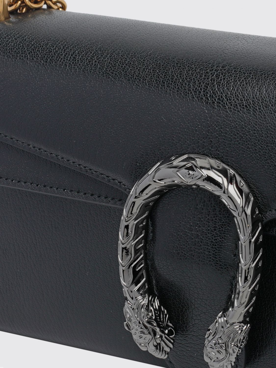 Gucci Women Dionysus Medium Grained Leather Shoulder Bag Gucci With Tiger Head Closure GUCCI