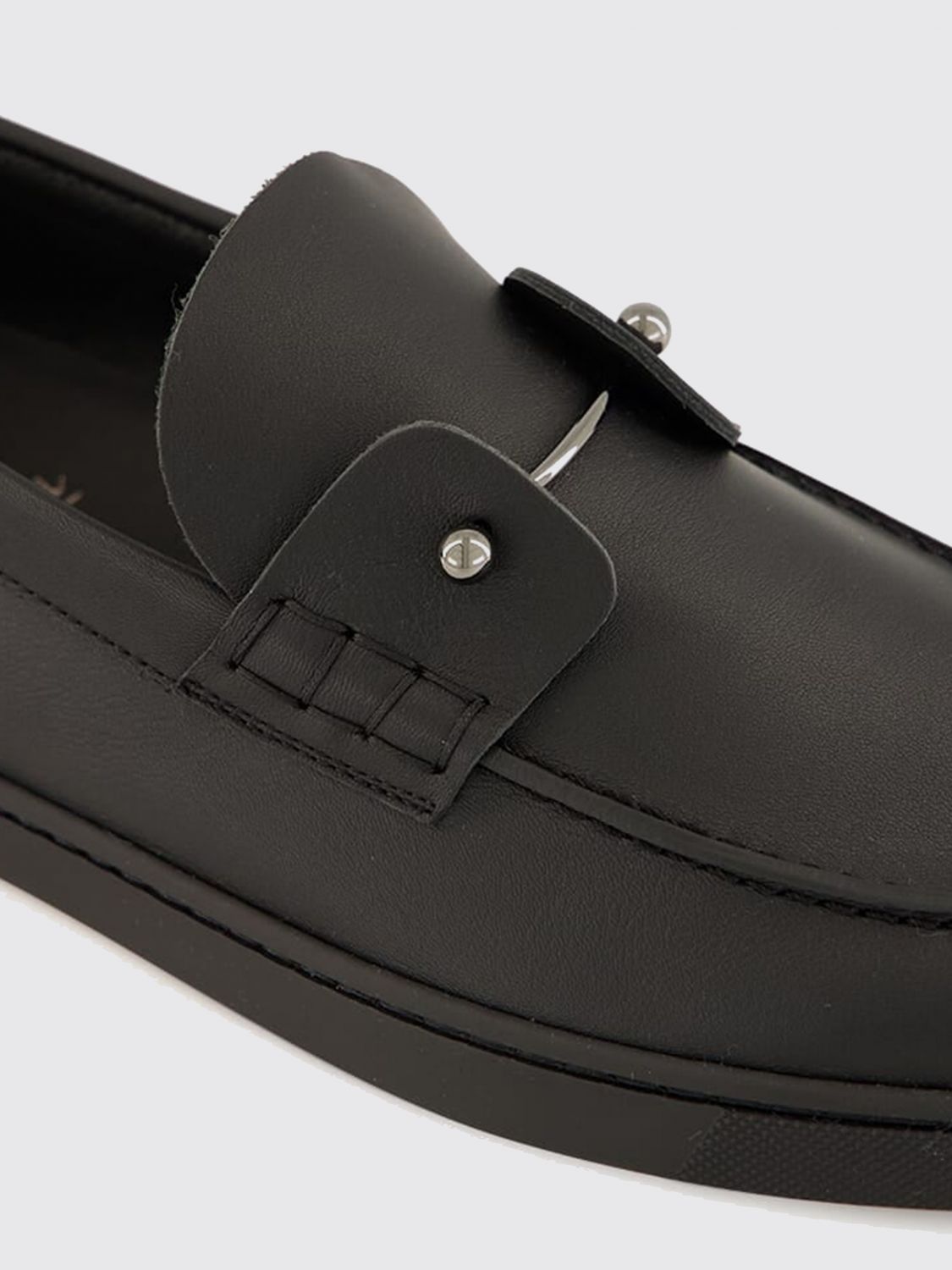 Christian Louboutin Men Chambeliboat Calf Leather Loafers Christian Louboutin With Piercing Embellishments CHRISTIAN LOUBOUTIN