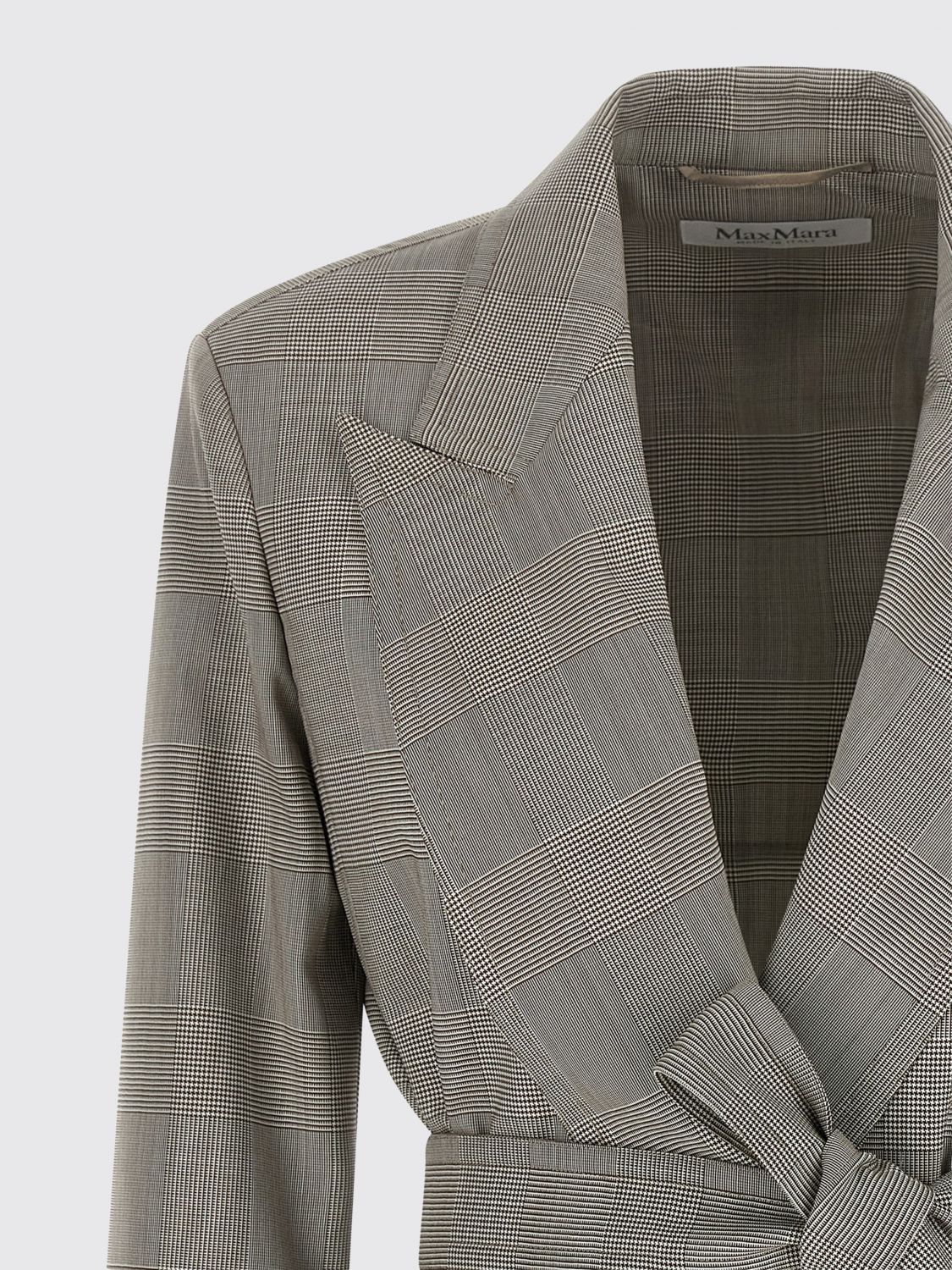 Max Mara Women Max Mara Prince Of Wales Check Wool Robe Blazer MAX MARA