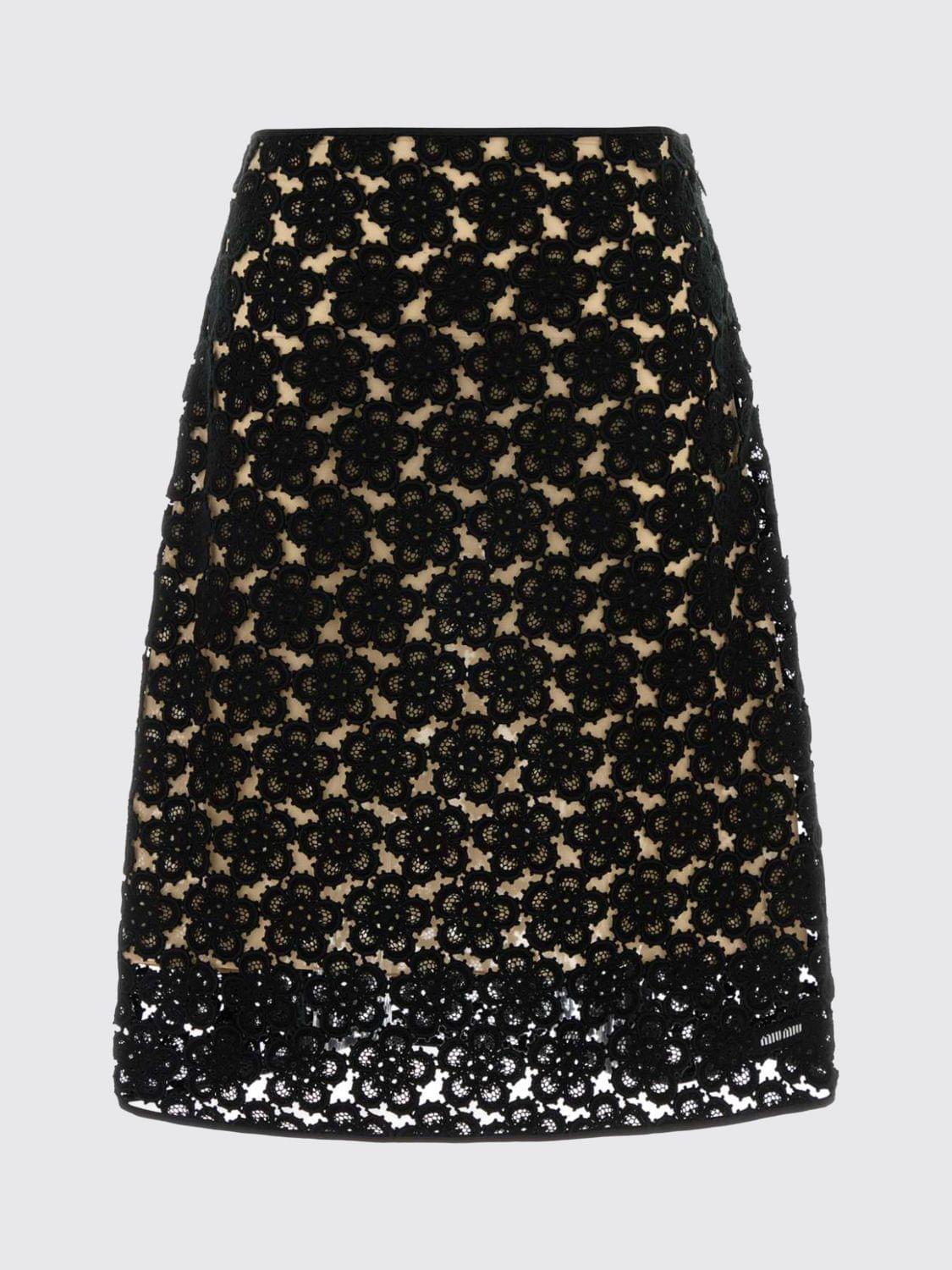 Miu Miu Skirt Woman Black MIU MIU