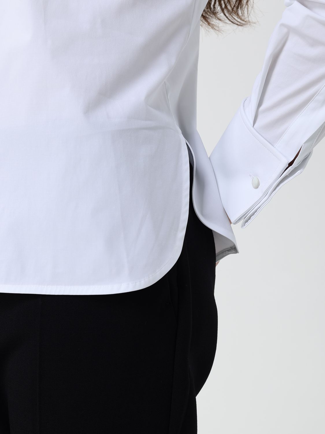 Max Mara Women Max Mara Slim Fit Stretch Cotton Shirt With Concealed Placket MAX MARA