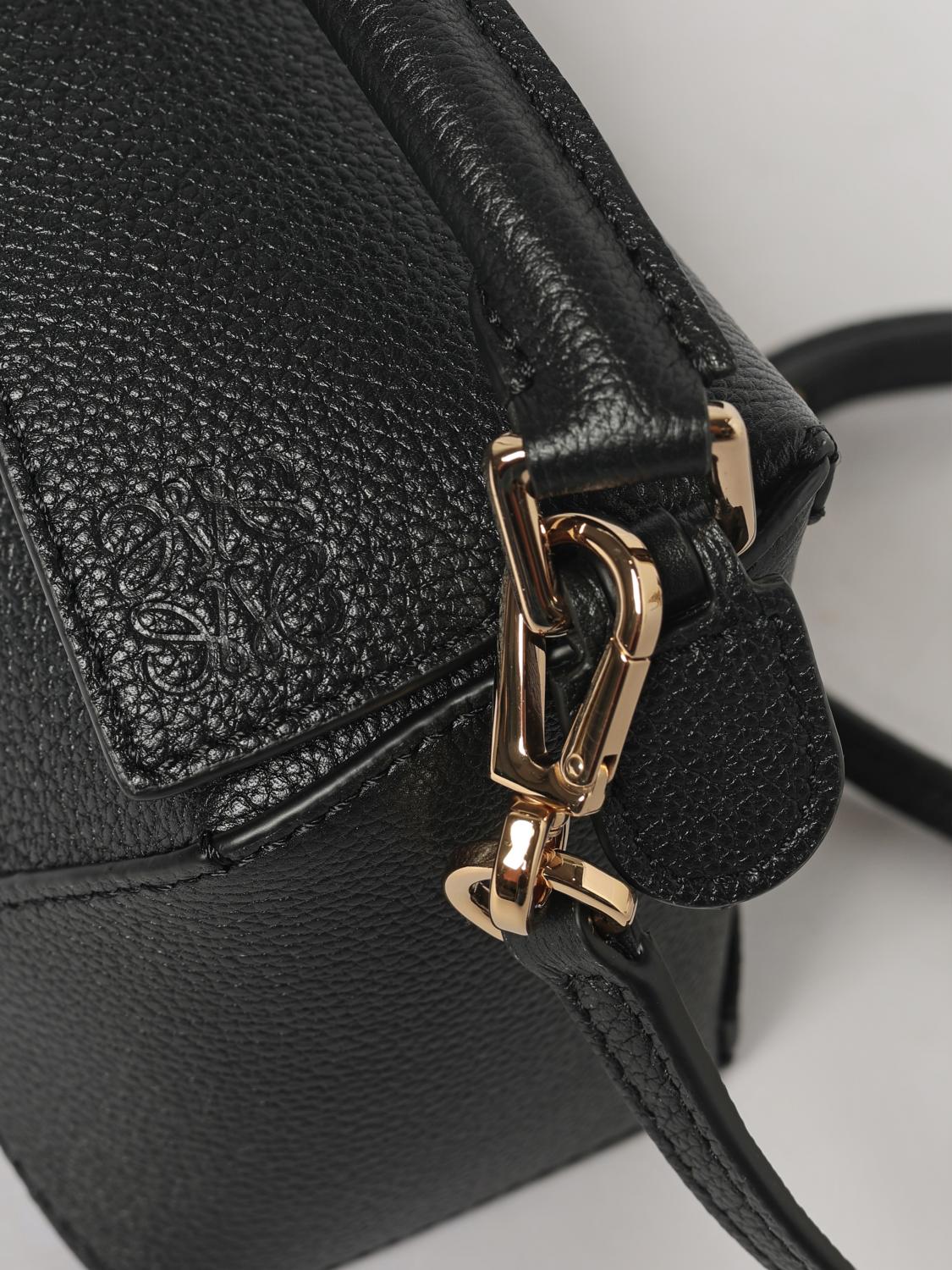 Loewe Women Loewe Puzzle Mini Handbag In Grained Calfskin With Shoulder Strap LOEWE