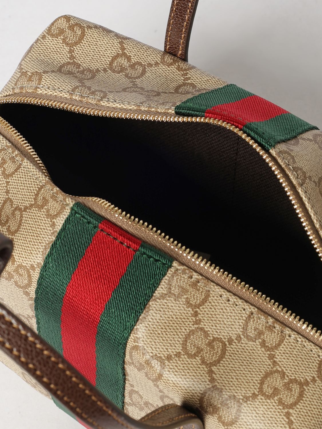 Gucci Women Gucci Gg Supreme Fabric Mini Handbag With Double Leather Handle GUCCI