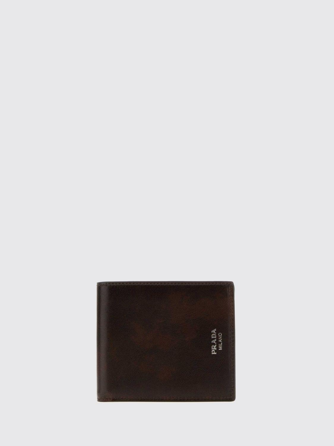 Prada Wallet Men Brown PRADA