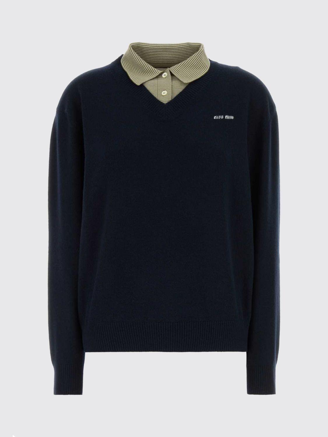Miu Miu Polo Shirt Woman Blue MIU MIU