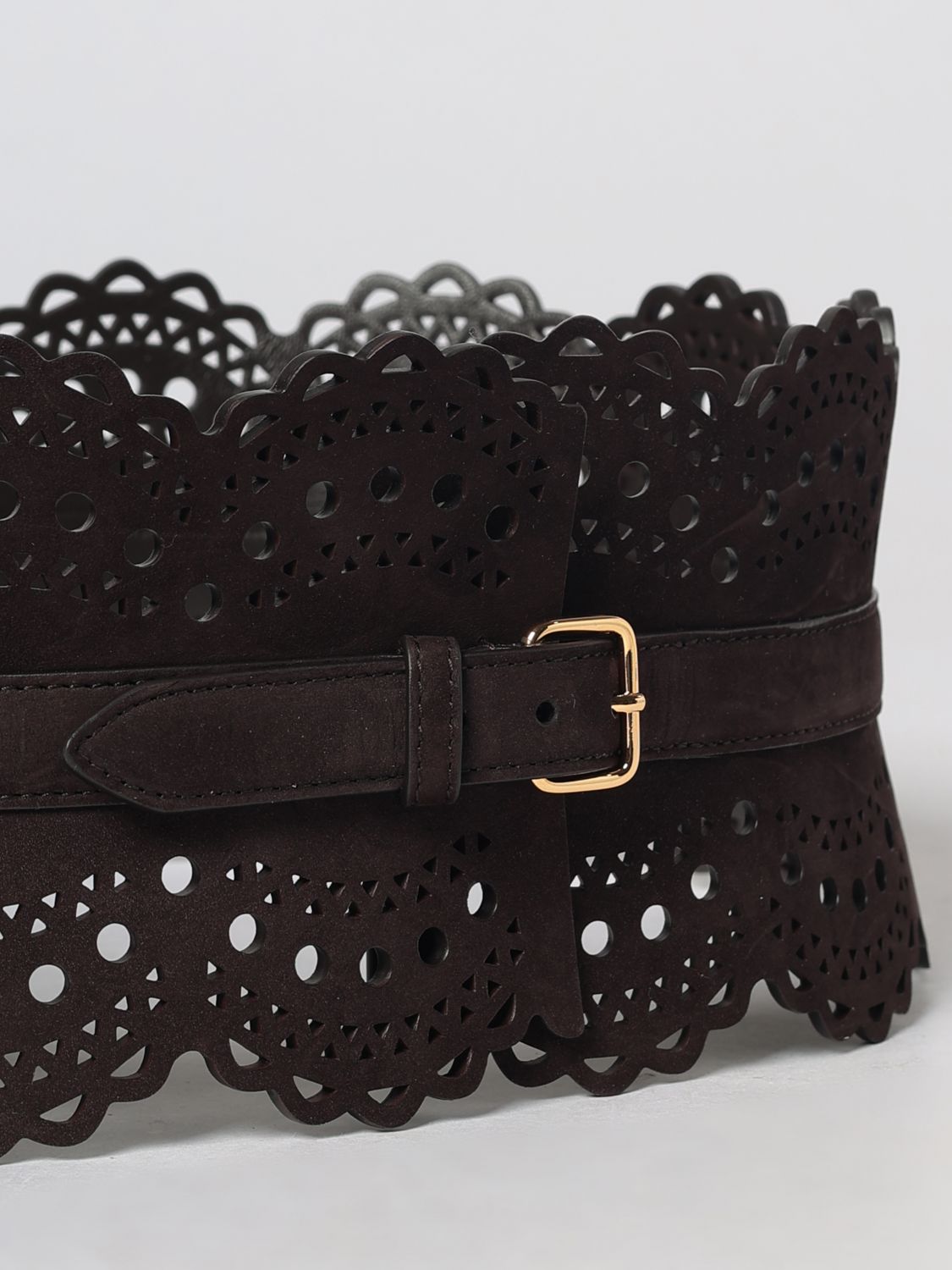Alaia Women Alaia Perforated Nubuck Leather Bustier Belt ALAIA