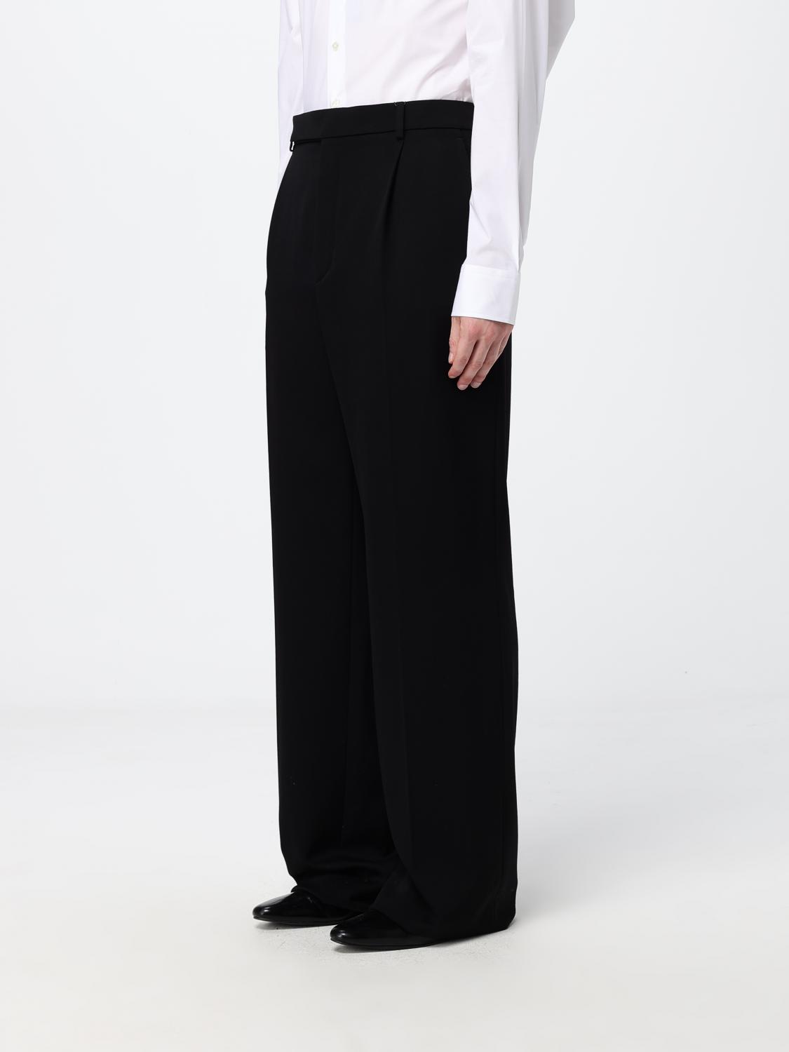 Saint Laurent Men Wide-Leg Wool Tailored Trousers Saint Laurent With A Mid-Rise Waist SAINT LAURENT