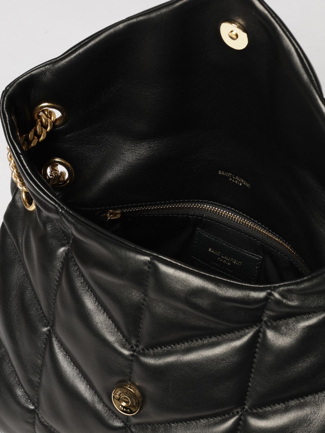 Saint Laurent Women Saint Laurent Puffer Matelasse Leather Shoulder Bag With Ysl Monogram SAINT LAURENT