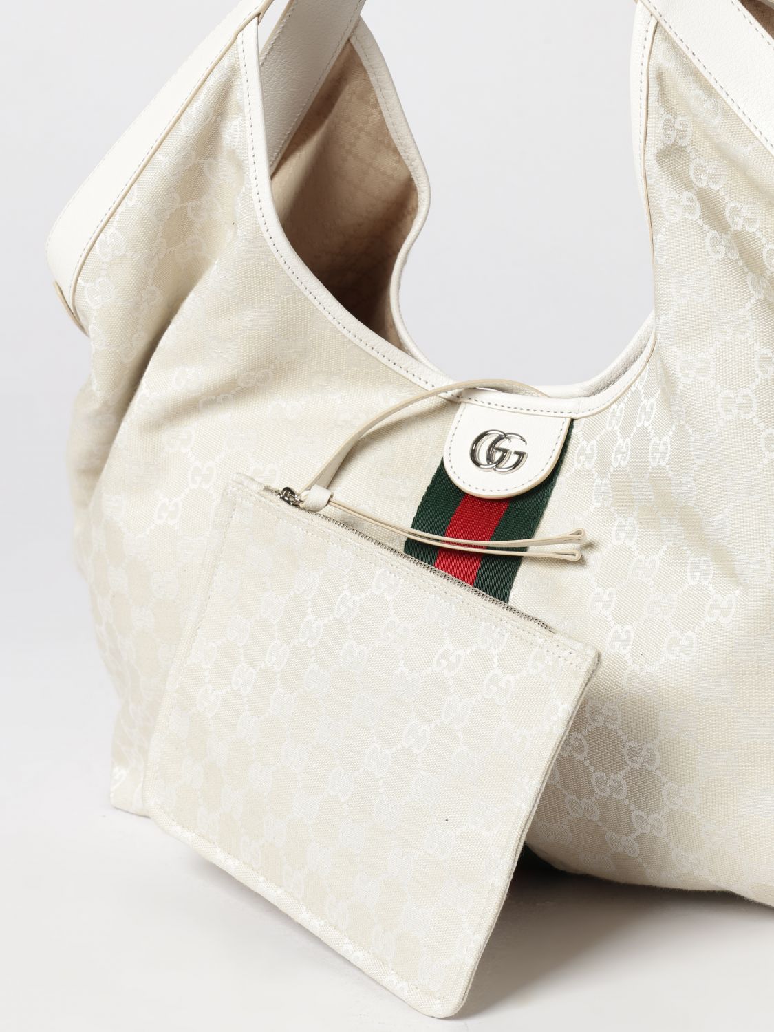 Gucci Women Giglio Double Handle Shoulder Bag Gucci In Striped Gg Jacquard GUCCI