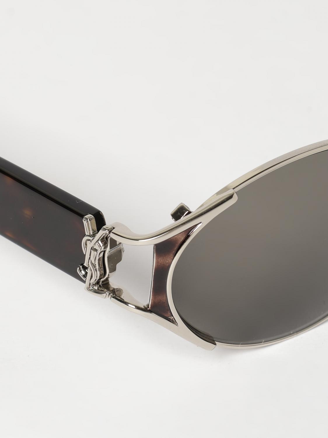Saint Laurent Women Oval Tortoiseshell Acetate Sunglasses Saint Laurent With Ysl Monogram SAINT LAURENT