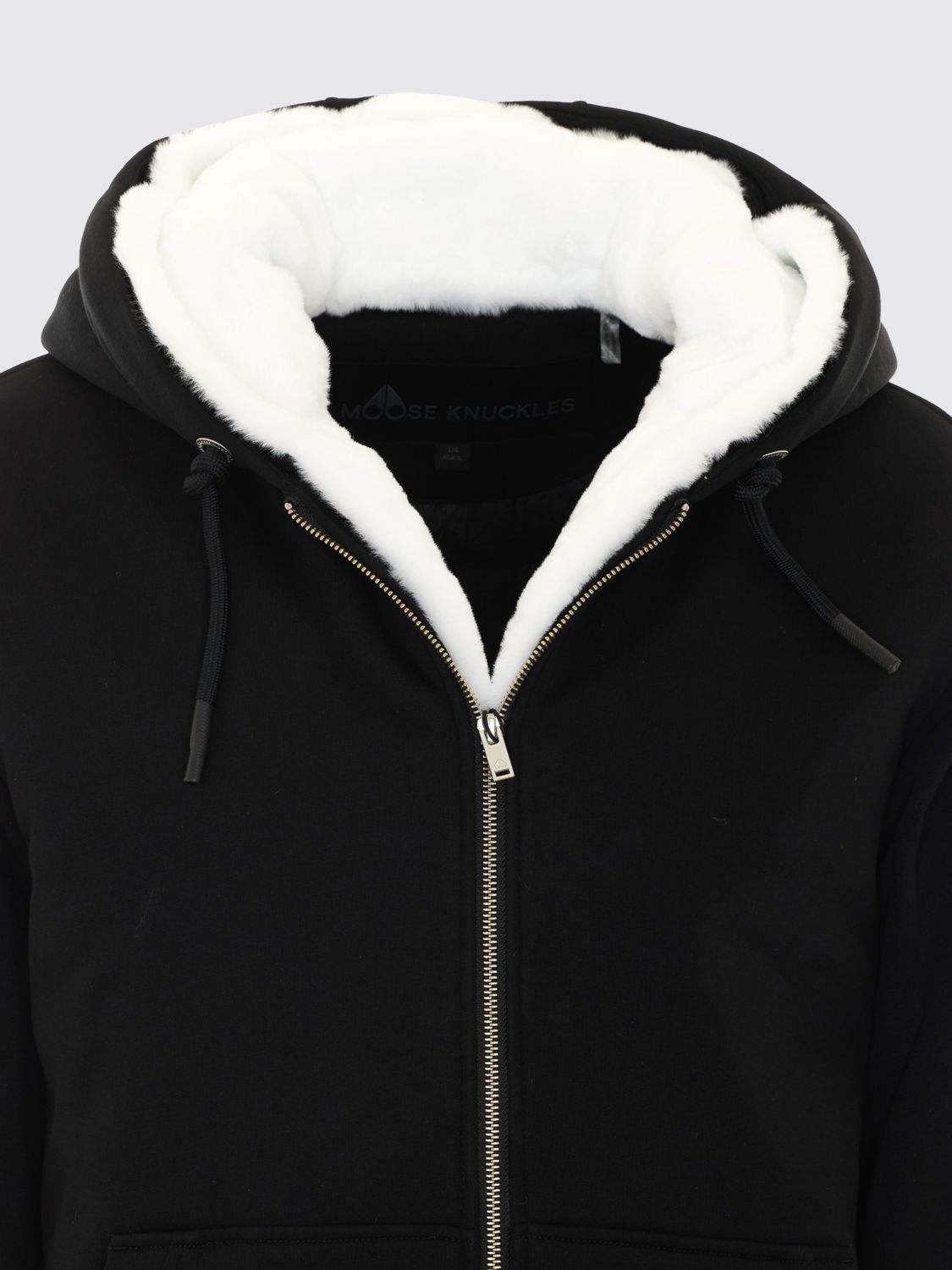 Moose Knuckles Men Cotton-Blend Hooded Zip-Up Sweatshirt Moose Knuckles With Kangaroo Pocket MOOSE KNUCKLES